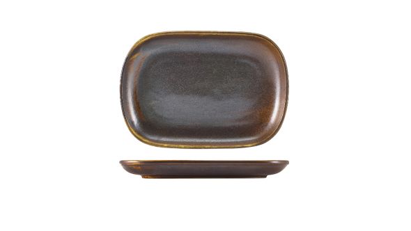 Terra Porcelain Rustic Copper Rectangular Plate 24 x 16.5cm