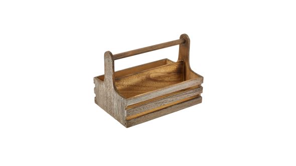 Medium Rustic Wooden Table Caddy