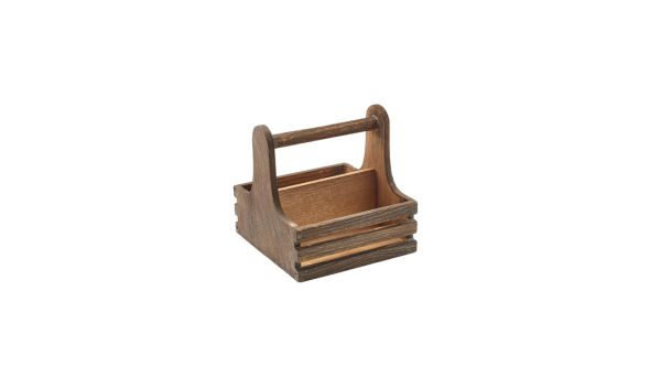 Small Rustic Wooden Table Caddy