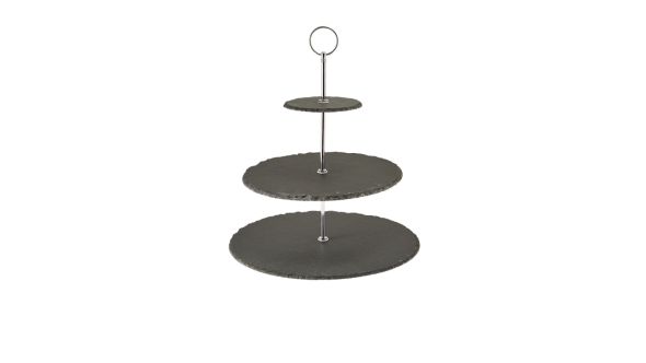 Genware Slate 3-Tier Cake Stand 12/25/30cm