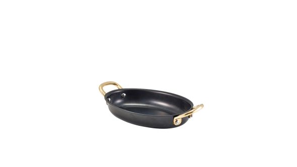 GenWare Black Vintage Steel Oval Dish 16.5 x 12.5cm