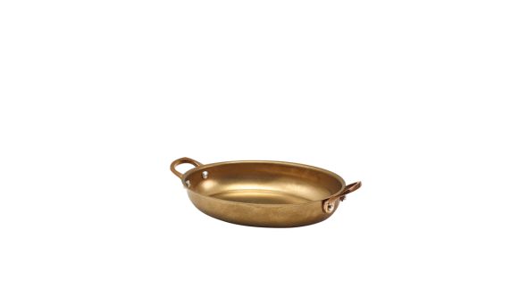 GenWare Gold Vintage Steel Oval Dish 20.75 x 15.75cm