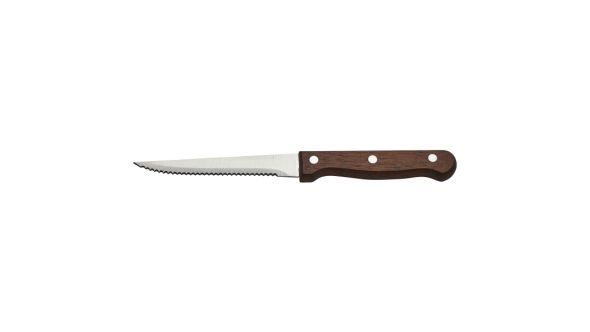 Steak Knife Dark Wood Handle Full Tang (Dozen)