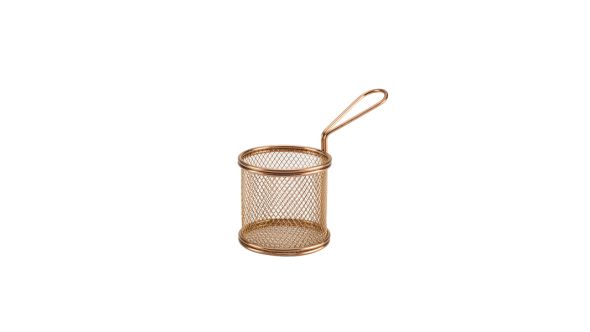 Copper Serving Fry Basket Round 9.3 x 9cm