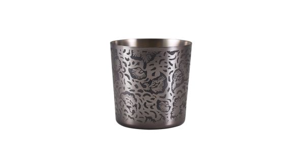 GenWare Black Floral Stainless Steel Serving Cup 8.5 x 8.5cm