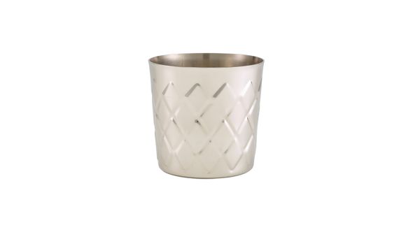 Diamond Pattern Stainless Steel Serving Cup 8.5 x 8.5cm