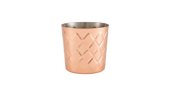 Diamond Pattern Copper Plated Serving Cup 8.5 x 8.5cm