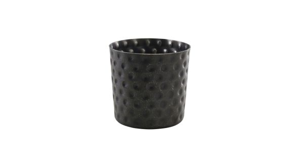 GenWare Black Vintage Steel Hammered Serving Cup  8.5 x 8.5cm