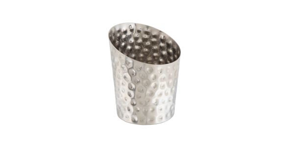 Hammered Stainless Steel Angled Cone 9.5 x 11.6cm (Dia x H)