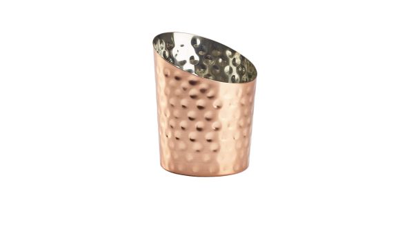 Hammered Copper Plated Angled Cone 9.5 x 11.6cm (Dia x H)