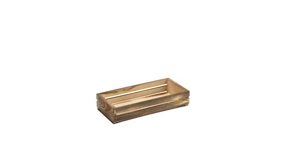 Genware Dark Rustic Wooden Crate 25 x 12 x 5cm
