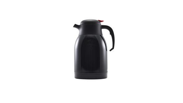 Black St/St Vacuum Push Button Jug 2L