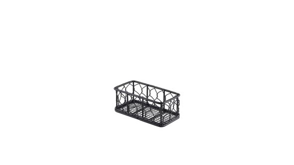 Genware Rectangular Black Wire Basket 14 x 7 x 5.5cm