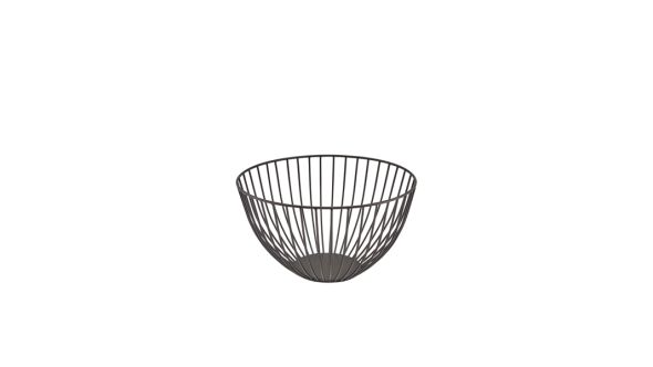 GenWare Round Black Wire Basket 24 x 13cm