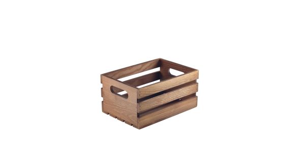 Genware Dark Rustic Wooden Crate 21.5x15x10.8cm