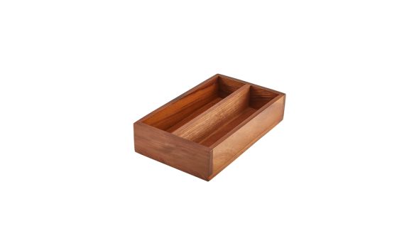 GenWare Acacia Wood 2 Compartment Cutlery Tray