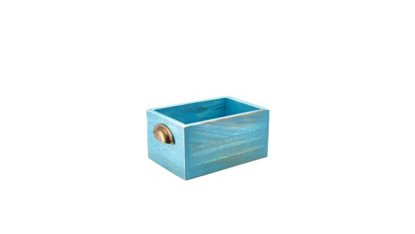 GenWare Blue Wash Acacia Wood Display Drawer 21.5 x 15 x 11cm