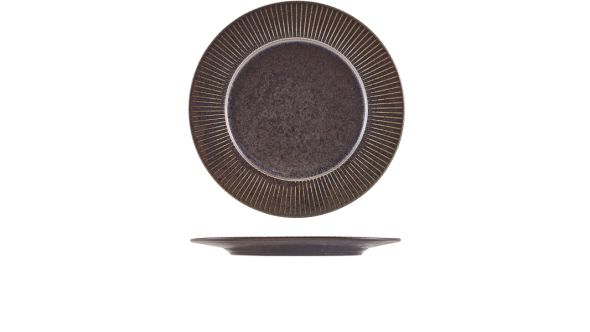 Terra Porcelain Black Fluted Winged Plate 29cm