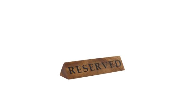 GenWare Acacia Wood Reserved Sign