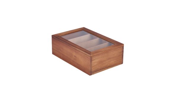 Acacia Wood Tea Box 30 x 20 x 10cm