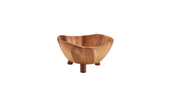 GenWare Acacia Wood Tripod Bowl 25cm