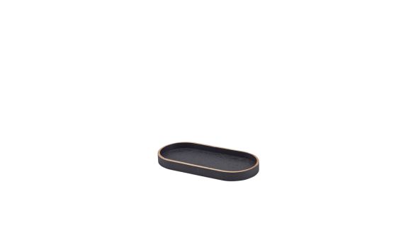 GenWare Oval Black Wood Veneer Tray 23 x 11cm