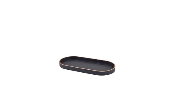 GenWare Oval Black Wood Veneer Tray 35 x 16.5cm
