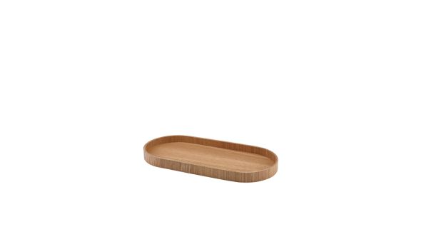 GenWare Oval Light Wood Veneer Tray 35 x 16.5cm