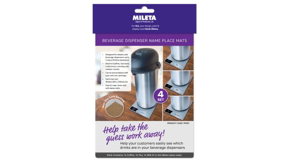 Beverage Display Mats - Pack of 4 - Silver