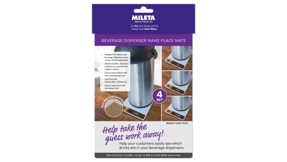 Beverage Display Mats - Pack of 4 - White