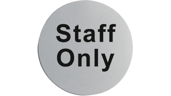 Stainless Steel Door Sign - Staff Only