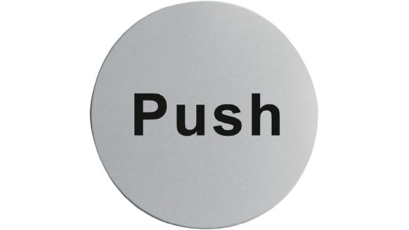 Stainless Steel Door Sign - Push