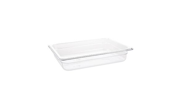 Vogue Polycarbonate 1/2 Gastronorm Container 65mm Clear