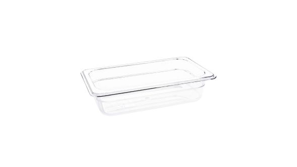 Vogue Polycarbonate 1/4 Gastronorm Container 65mm Clear
