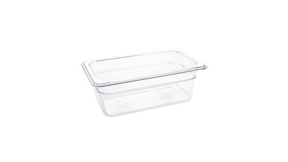 Vogue Polycarbonate 1/4 Gastronorm Container 100mm Clear
