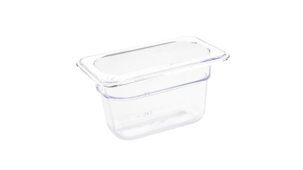 Vogue Polycarbonate 1/9 Gastronorm Container 100mm Clear