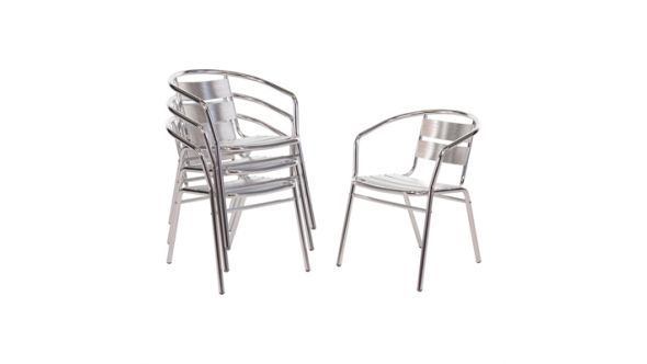 Bolero Bolero Aluminium Stacking Chairs (4 Pack) U419