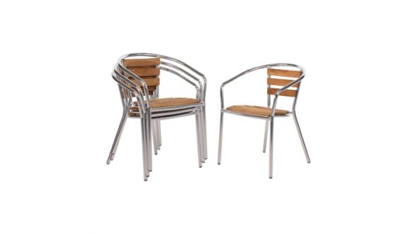 Bolero Bolero Aluminium and Ash Chairs (4 Pack) U421