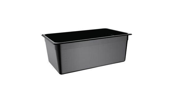Vogue Polycarbonate 1/1 Gastronorm Container 200mm Black