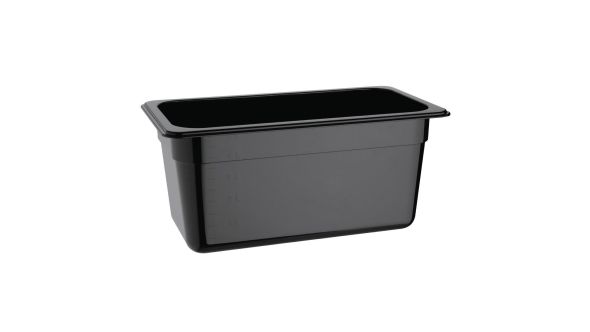 Vogue Polycarbonate 1/3 Gastronorm Container 150mm Black