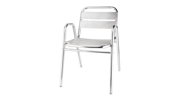 Bolero Bolero Aluminium Stacking Chairs Arched Arms (4 Pack) U501