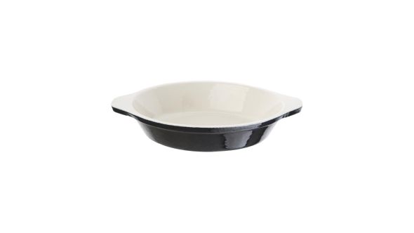 Vogue Black Cast Iron Round Gratin Dish 400ml