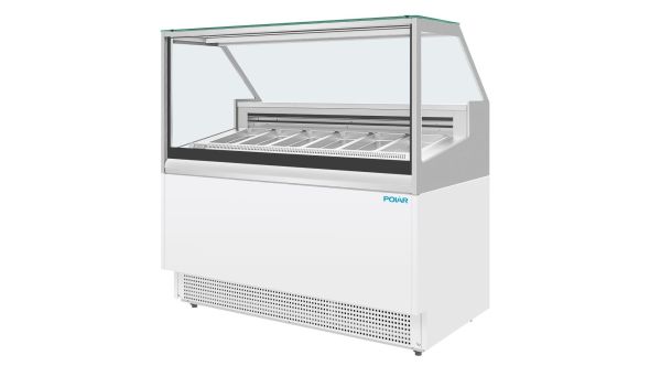 Polar U-Series 6 Pan Ice Cream Serve Over Cabinet Freezer