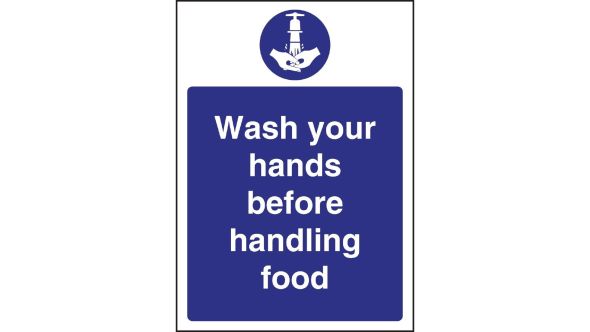 Vogue Wash hands Before Handling Food Sign