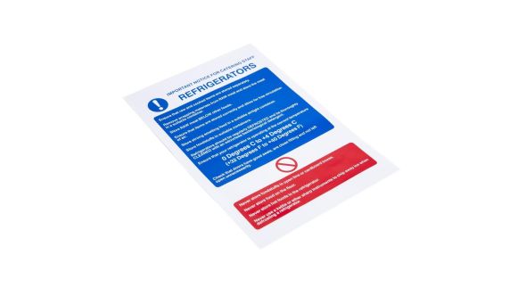 Vogue Refrigerator Guidelines Sign