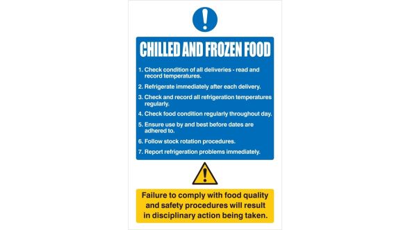 Vogue Chilled and Frozen Foods Sign