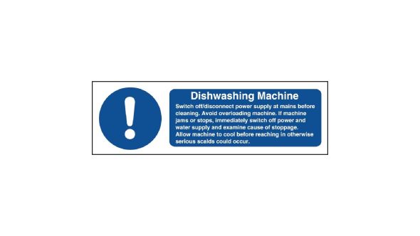 Vogue Dishwasher Machine Safety Sign