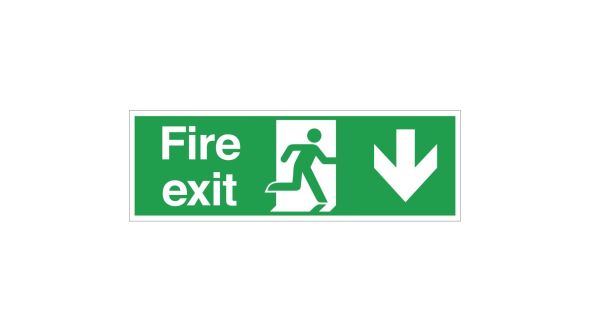 Fire Exit Sign Arrow Down