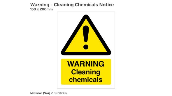 Warning Cleaning Chemicals Safety Sign