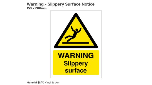 Warning Slippery Surface Safety Sign